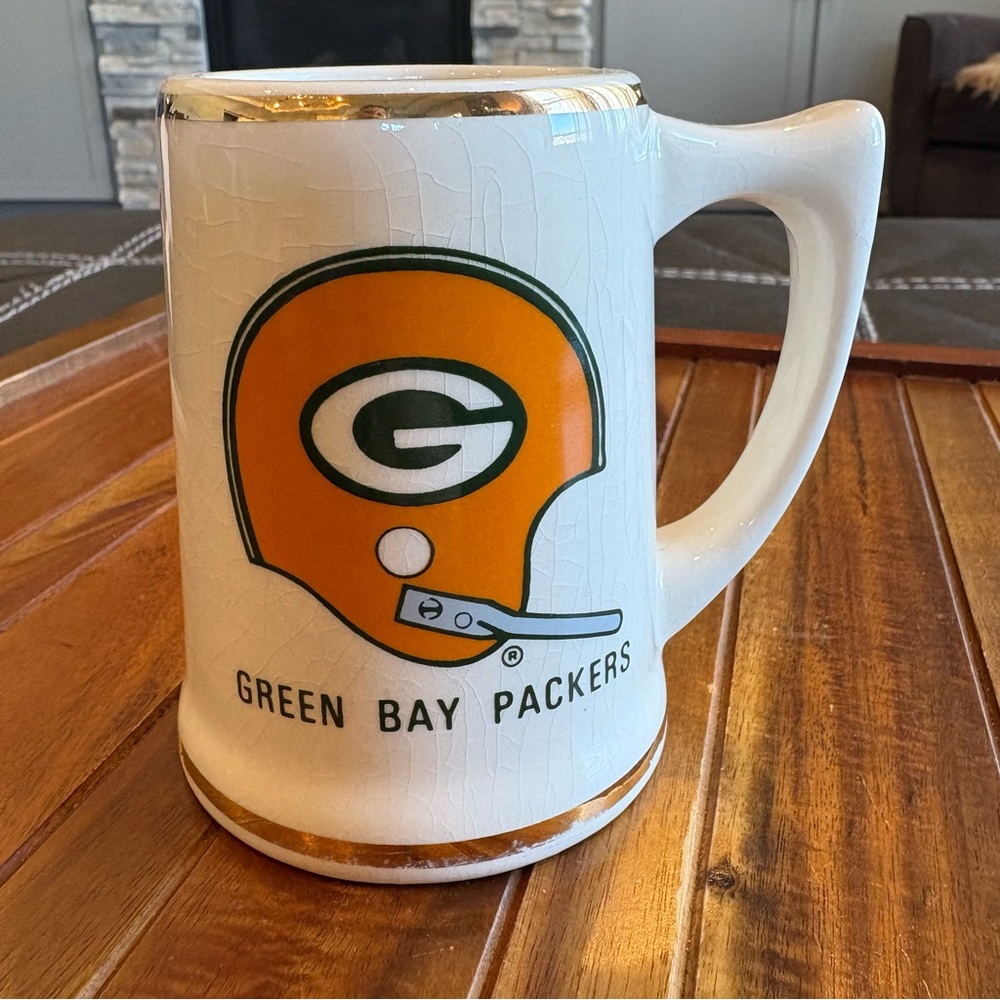 Vintage Green Bay Packers Made In The USA Ceramic Beer Stein/mug